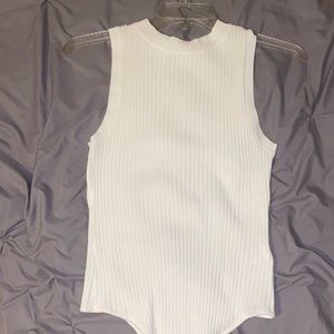 White ribbed bodysuit